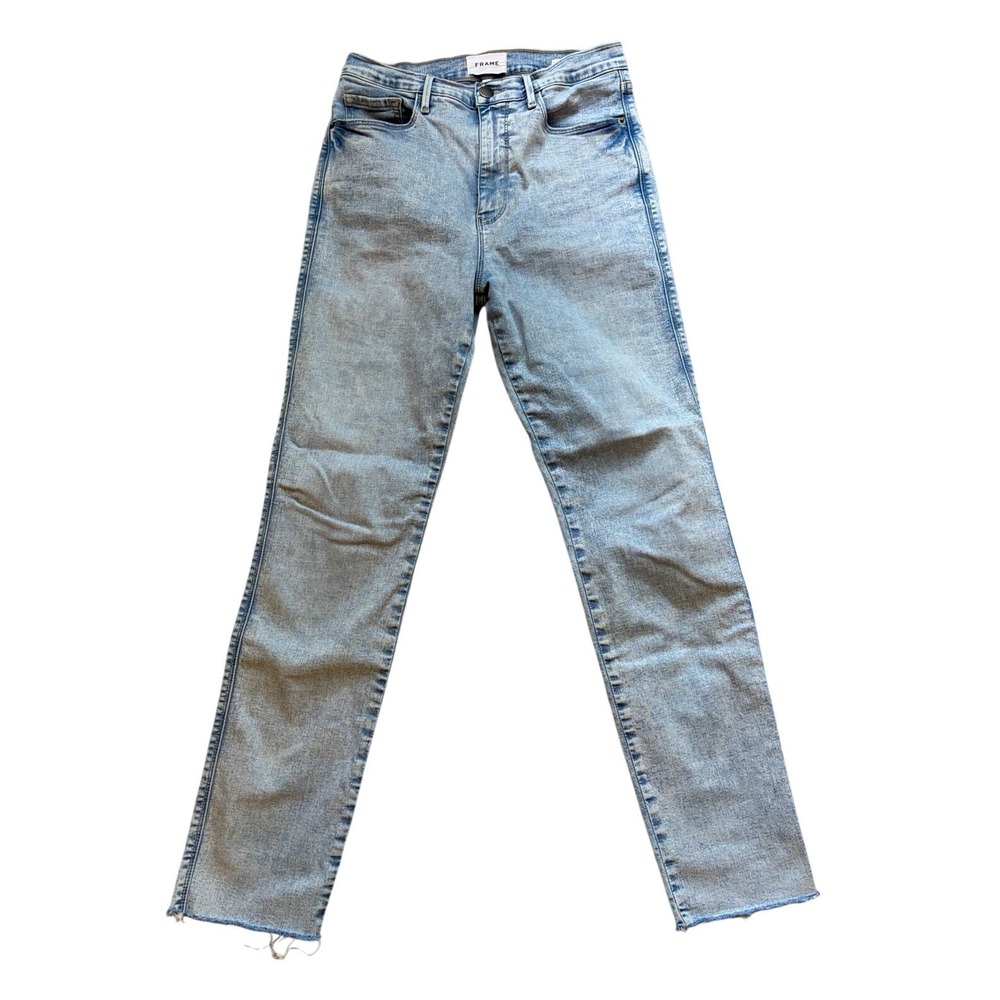 FRAME Le Sylvie Women's Slim Straight Light Wash Blue Denim Jeans Stretch 29